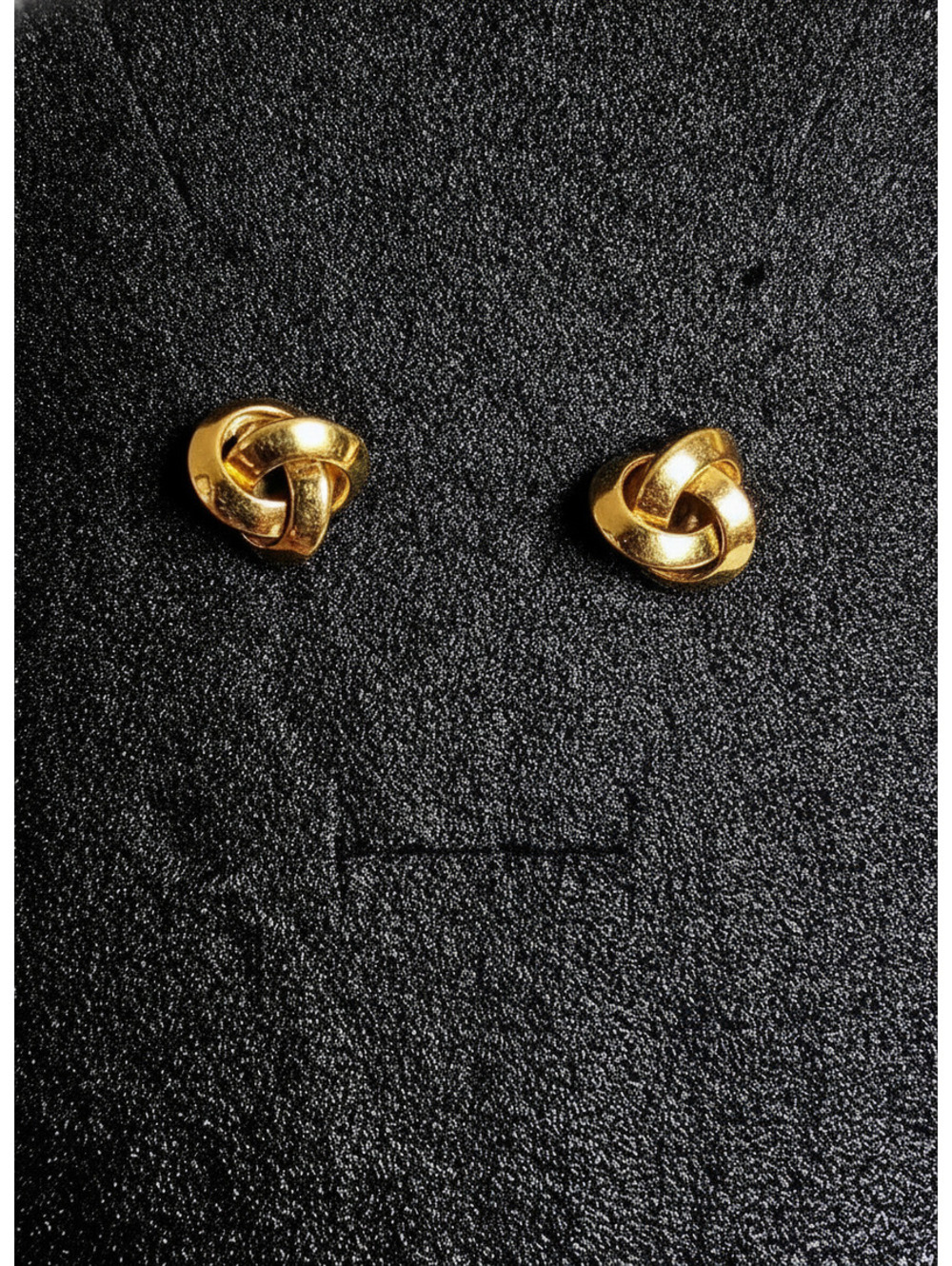 Vintage Monet Gold Tone Love Knot Pierced Stud Earrings